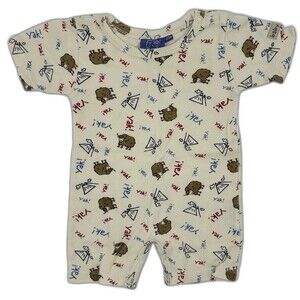 Baby Yak Short Sleeve Romper Mountain Red Animal (927)